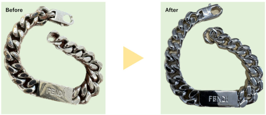 アクセサリー磨き 修復 Before After Glation秋葉原
