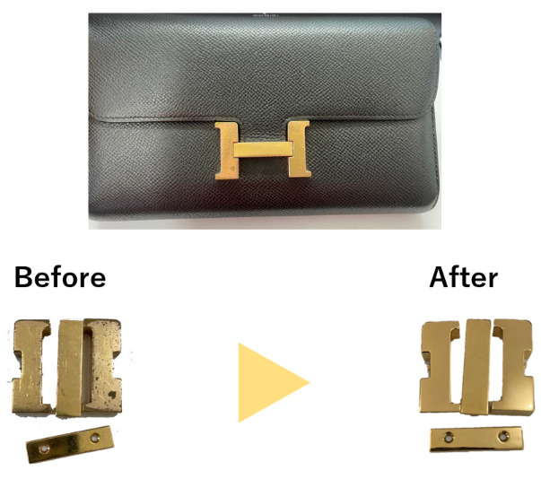 バッグ金具 メッキ再生 Before After Glation秋葉原